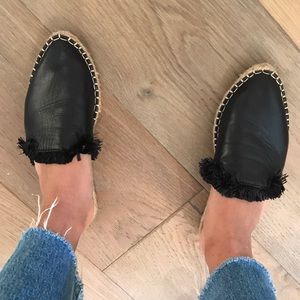 Zara real leather loafer mules, size 5